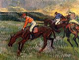 Edgar Degas Wall Art - Three Jockeys